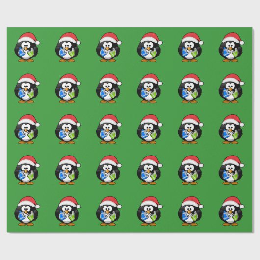 WeihnachtsPinguin Geschenkpapier (Flach)