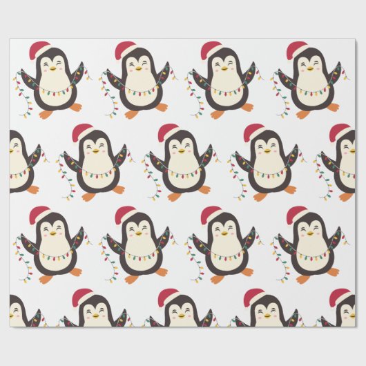 Weihnachtspinguin Geschenkpapier (Flach)