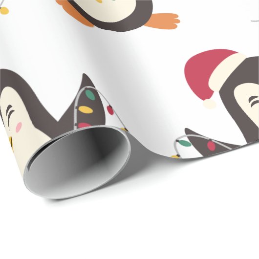 Weihnachtspinguin Geschenkpapier (Rolleneckpunkt)