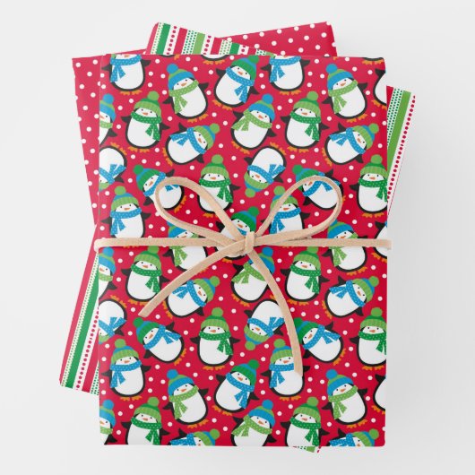 Weihnachtspinguin Geschenkpapier Set (Beispiel)