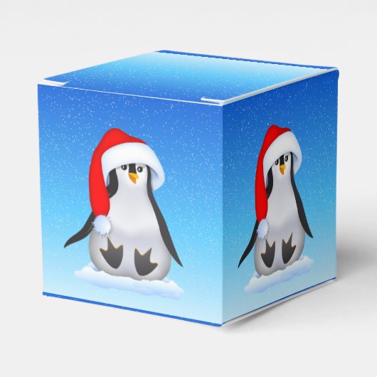 Weihnachtspinguin Geschenkschachtel (Vorderseite)