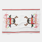 Weihnachtspinguin Geschirrtuch (Horizontal)