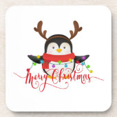 Weihnachtspinguin Getränkeuntersetzer (Vorderseite)