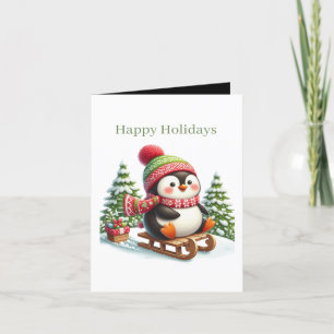 Weihnachtspinguin glücklich feiertagskarte