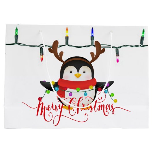 Weihnachtspinguin Große Geschenktüte (Rückseite)