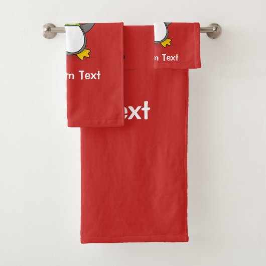 Weihnachtspinguin im Schnee Badhandtuch Set (Insitu)