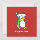Weihnachtspinguin im Schnee Einladung (Vorderseite)