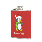 Weihnachtspinguin im Schnee Flachmann (Links)