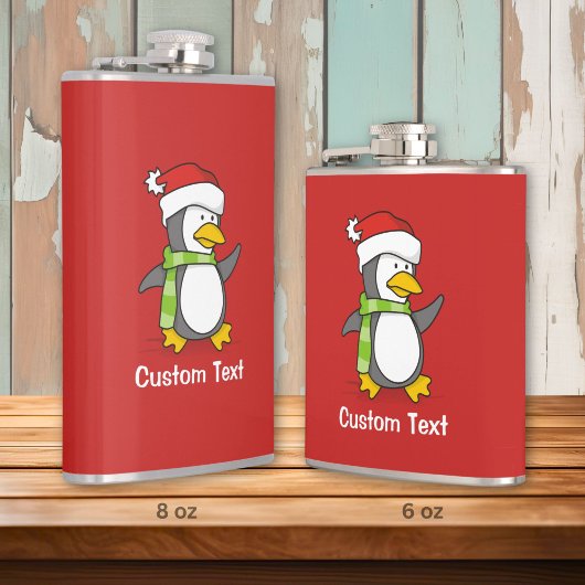 Weihnachtspinguin im Schnee Flachmann