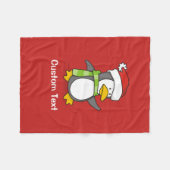 Weihnachtspinguin im Schnee Fleecedecke (Vorderseite (Horizontal))