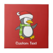 Weihnachtspinguin im Schnee Fliese (Vorderseite)