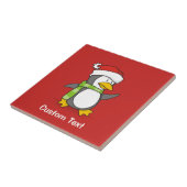 Weihnachtspinguin im Schnee Fliese (Seite)