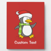 Weihnachtspinguin im Schnee Fotoplatte (Vorderseite)