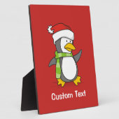 Weihnachtspinguin im Schnee Fotoplatte (Seite)