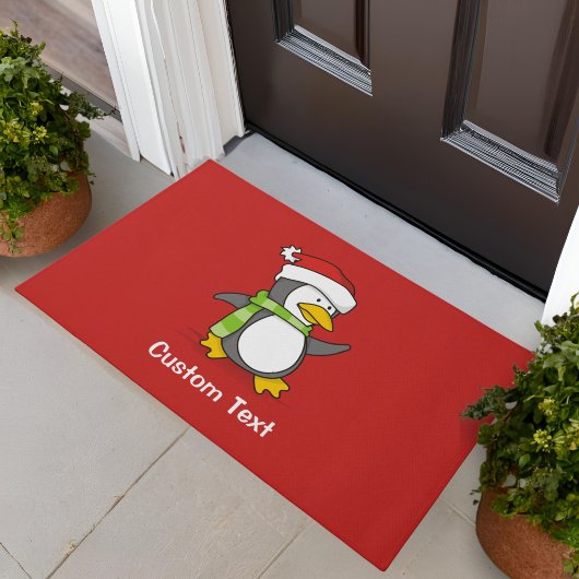 Weihnachtspinguin im Schnee Fußmatte