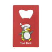 Weihnachtspinguin im Schnee Geldbeutel Flaschenöffner (Rückseite)