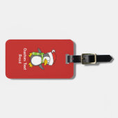 Weihnachtspinguin im Schnee Gepäckanhänger (Vorderseite horizontal)