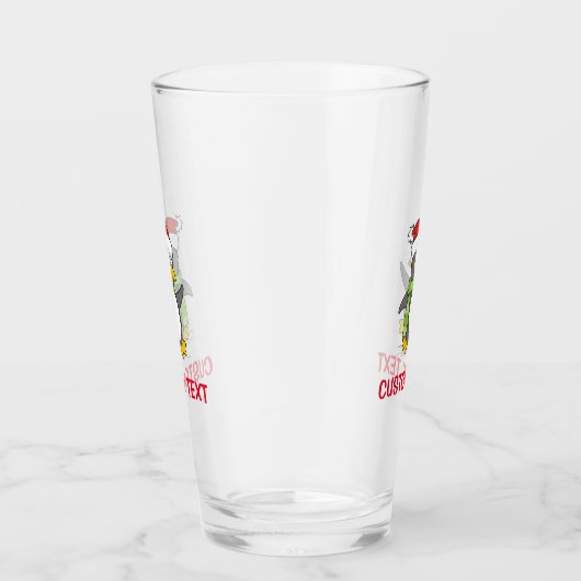 Weihnachtspinguin im Schnee Glas (Rechts)