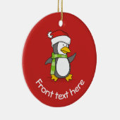 Weihnachtspinguin im Schnee Keramik Ornament (Rechts)