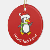 Weihnachtspinguin im Schnee Keramik Ornament (Links)