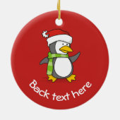 Weihnachtspinguin im Schnee Keramik Ornament (Hinten)