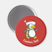 Weihnachtspinguin im Schnee Magnet (Vorderseite/Rückseite)