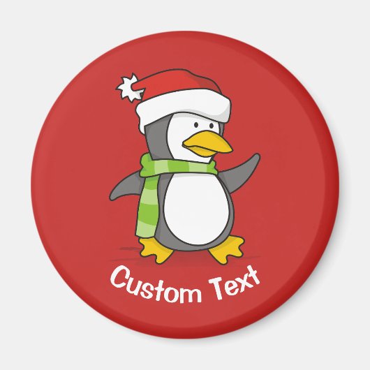 Weihnachtspinguin im Schnee Magnet (Vorne)