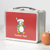 Weihnachtspinguin im Schnee Metall Lunch Box (Beispiel)