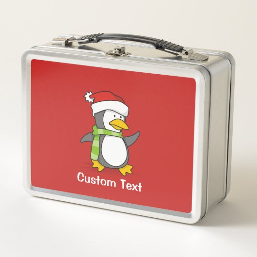 Weihnachtspinguin im Schnee Metall Lunch Box (Vorderseite)