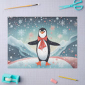 Weihnachtspinguin im Schnee Seidenpapier (Basteln)
