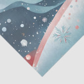 Weihnachtspinguin im Schnee Seidenpapier (Detail)