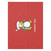 Weihnachtspinguin im Schnee Tischdecke (Vorderseite)