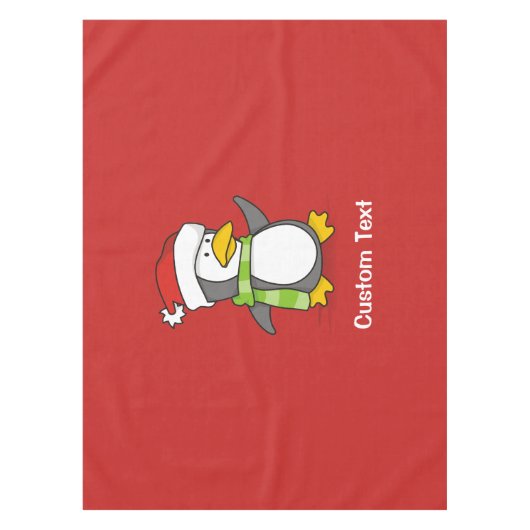 Weihnachtspinguin im Schnee Tischdecke (Vorderseite)