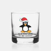 Weihnachtspinguin ist es zu spät, um gut zu sein whiskyglas (Vorderseite)