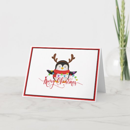 Weihnachtspinguin Karte (Vorderseite)