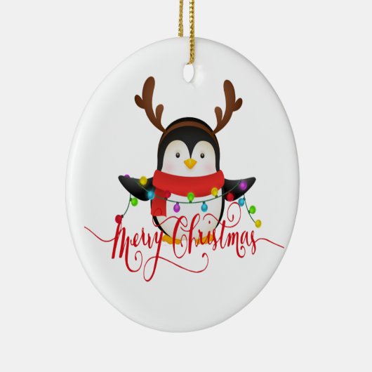 Weihnachtspinguin Keramik Ornament (Rechts)