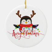 Weihnachtspinguin Keramik Ornament (Hinten)