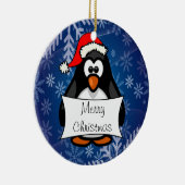 Weihnachtspinguin Keramik Ornament (Rechts)