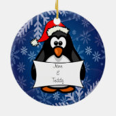 Weihnachtspinguin Keramik Ornament (Hinten)