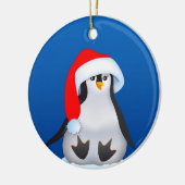 Weihnachtspinguin Keramik Ornament (Links)