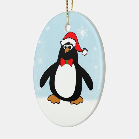 Weihnachtspinguin Keramikornament (Links)