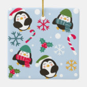 Weihnachtspinguin Keramikornament (Rückseite)