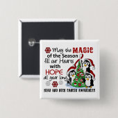 WeihnachtsPinguin-Kopf-Hals-Karzinom Button (Vorne & Hinten)
