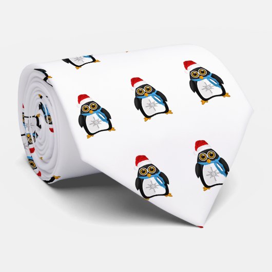 Weihnachtspinguin Krawatte (Gerollt)