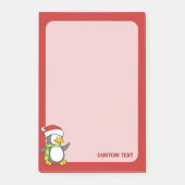 Weihnachtspinguin läuft auf Schnee Post-it Klebezettel (Vorderseite)