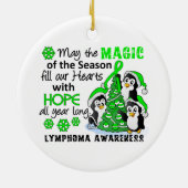 WeihnachtsPinguin-Lymphom Keramikornament (Hinten)
