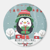 Weihnachtspinguin Magnet (Vorne)