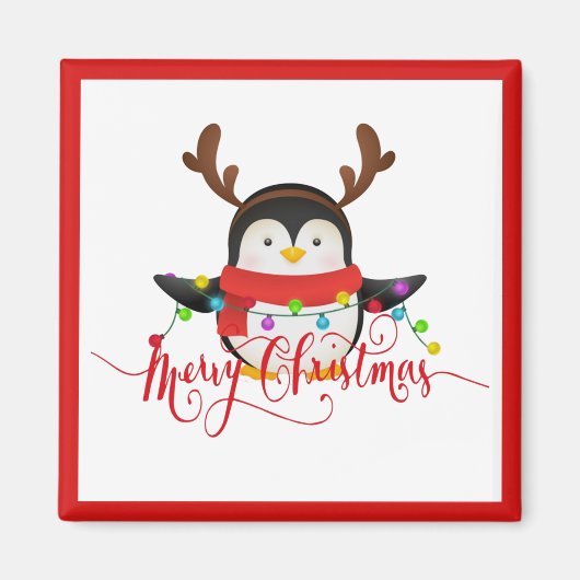 Weihnachtspinguin Magnet (Vorne)