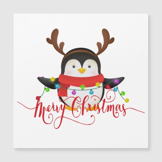 Weihnachtspinguin Magnetkarte (Vorderseite)
