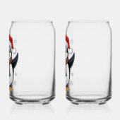 Weihnachtspinguin mit Bonnet und Zuckerrohr Dosenglas (Links)